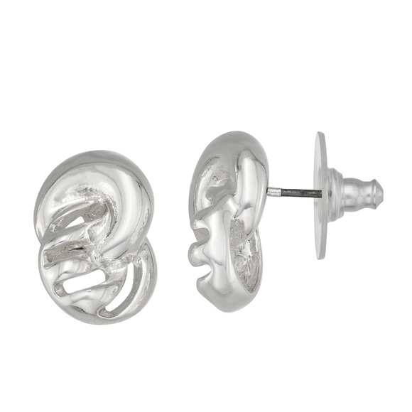 Napier Silver Knot Earrings - Picture 2 of 2